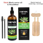 100% pure thick black castor oil bottle for hair and skin care