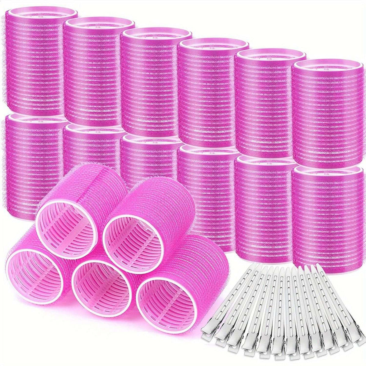 24-piece jumbo self-grip hair curlers set for all hair types