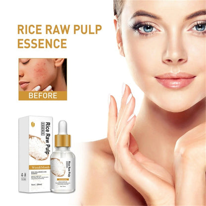 Hydrating Rice Raw Pulp Face Serum with Glycerin, Hyaluronic Acid & Plant Collagen, showcasing its natural ingredients for ultimate hydration and youthful glow.