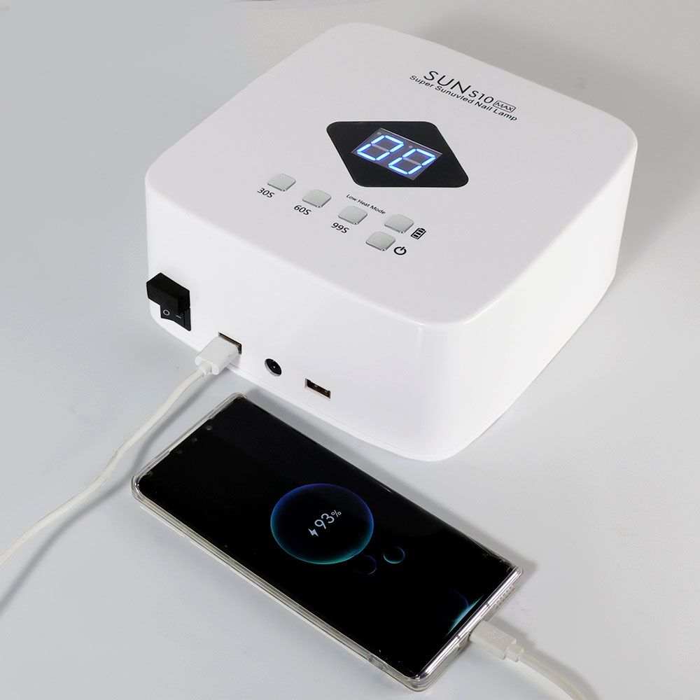 Cordless rechargeable UV LED nail lamp with automatic sensing and 30 LEDs