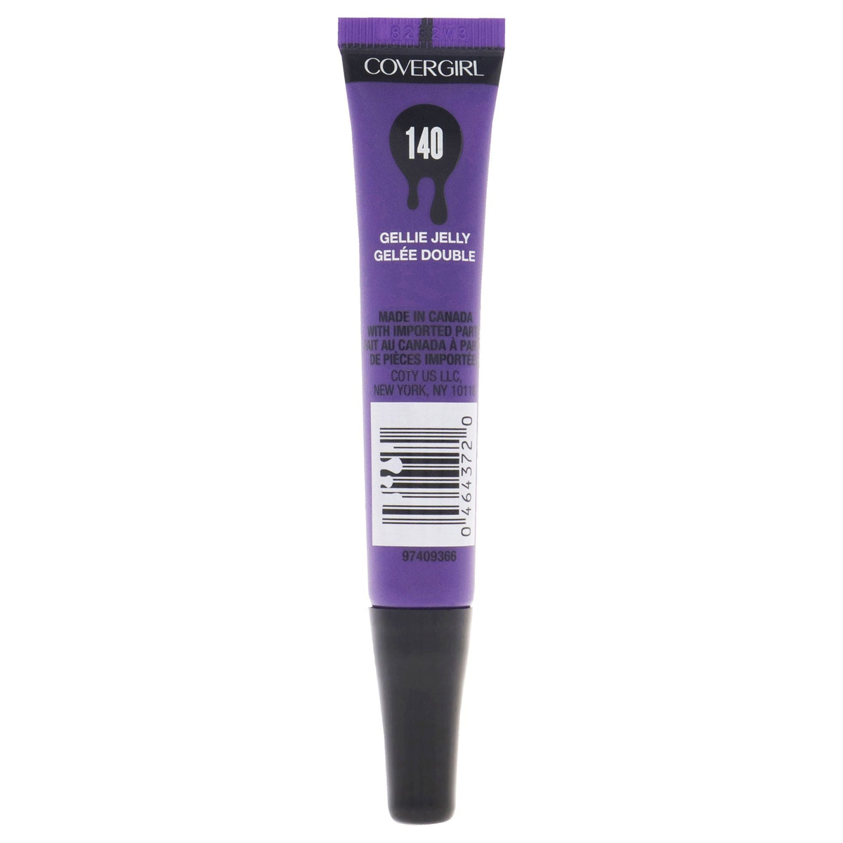 CoverGirl Melting Pout Gel liquid lipstick in vibrant purple 140 Gellie Jelly shade with sleek tube packaging
