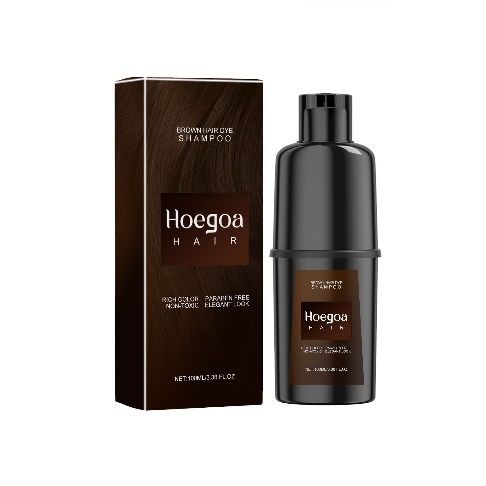 Hoegoa Hair Vibrant Color Hair Shampoo in a stylish packaging, highlighting the rich color features, paraben-free formula, and elegant look.
