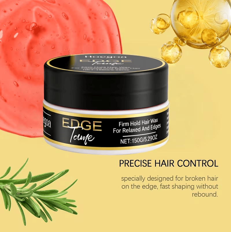 Orange Essence Hair Styling Cream 150ml illustrated with a smooth, creamy texture, emphasizing precise hair control for broken hair.