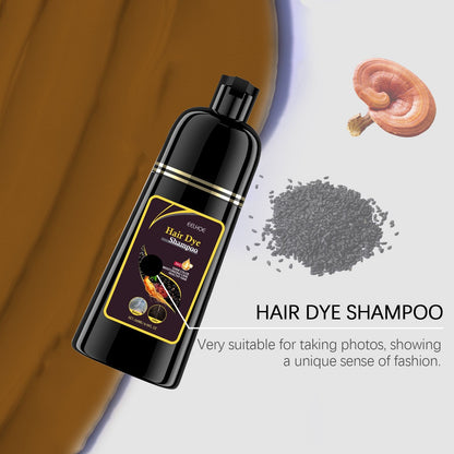 Natural 3-in-1 Hair Color Shampoo with Plant Extracts for Gray Coverage displayed with its unique coloring formula suitable for modern hair styling.