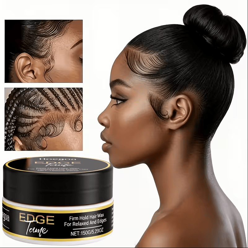 Image of a woman showcasing natural hairstyles using the Orange Essence Hair Styling Cream 150ml, highlighting its effectiveness in taming broken hair and bangs.