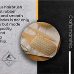 Eco-friendly bamboo paddle brush with natural wooden bristles for gentle detangling