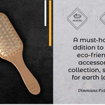 Eco-friendly bamboo paddle hairbrush with natural wooden bristles