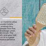 Eco-friendly bamboo paddle hairbrush with wooden bristles and rubber cushion