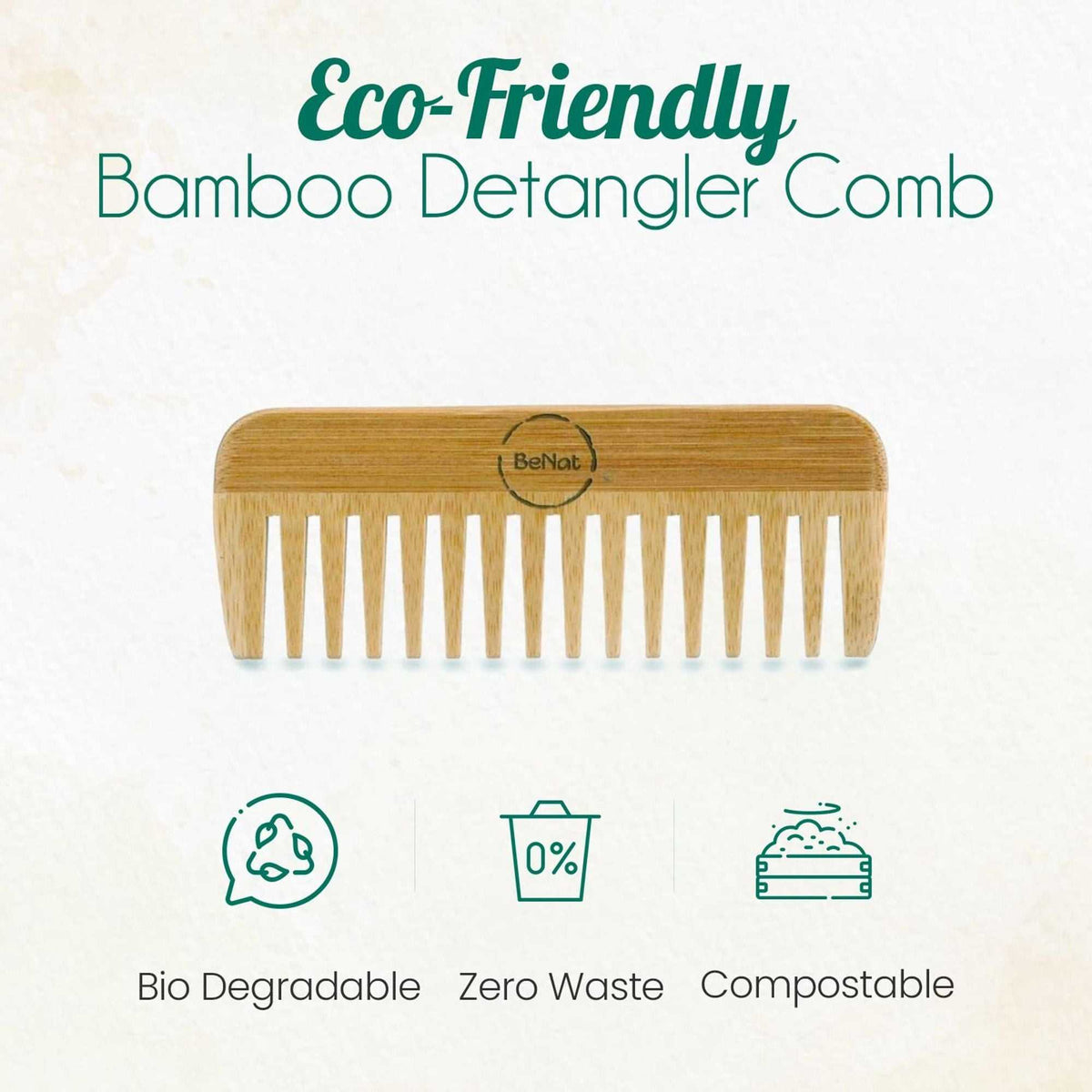 Eco-friendly handmade bamboo hair and beard comb
