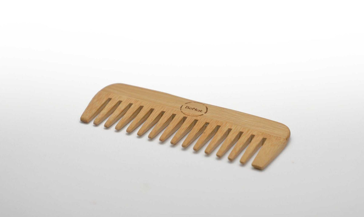 Eco-friendly handmade bamboo hair and beard comb for natural styling and scalp care