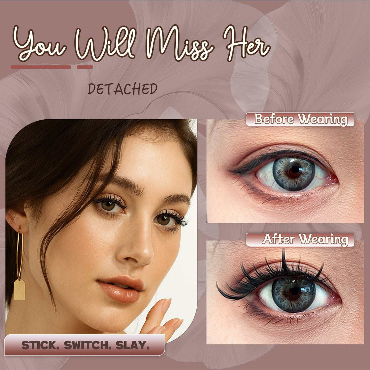 Self-adhesive effortless C curl lace lash clusters 80 pack