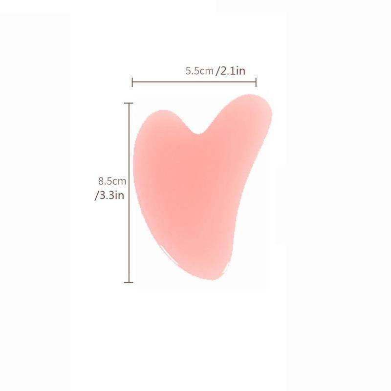 heart-shaped rose quartz gua sha facial massage tool for contouring