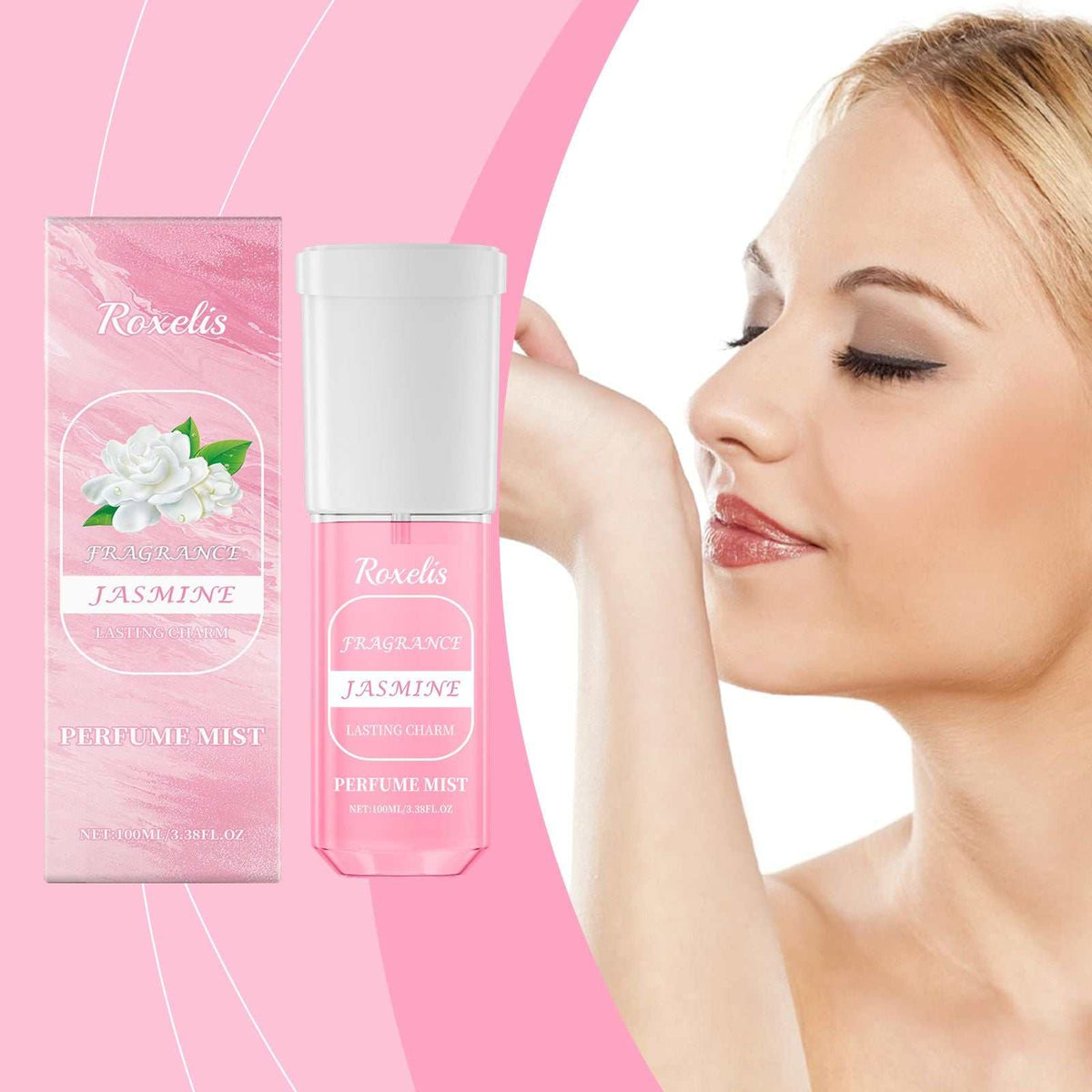 Jasmine Bliss light fresh floral perfume spray bottle