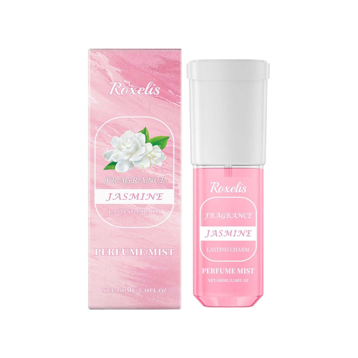 Jasmine Bliss light fresh perfume spray bottle with floral woody scent