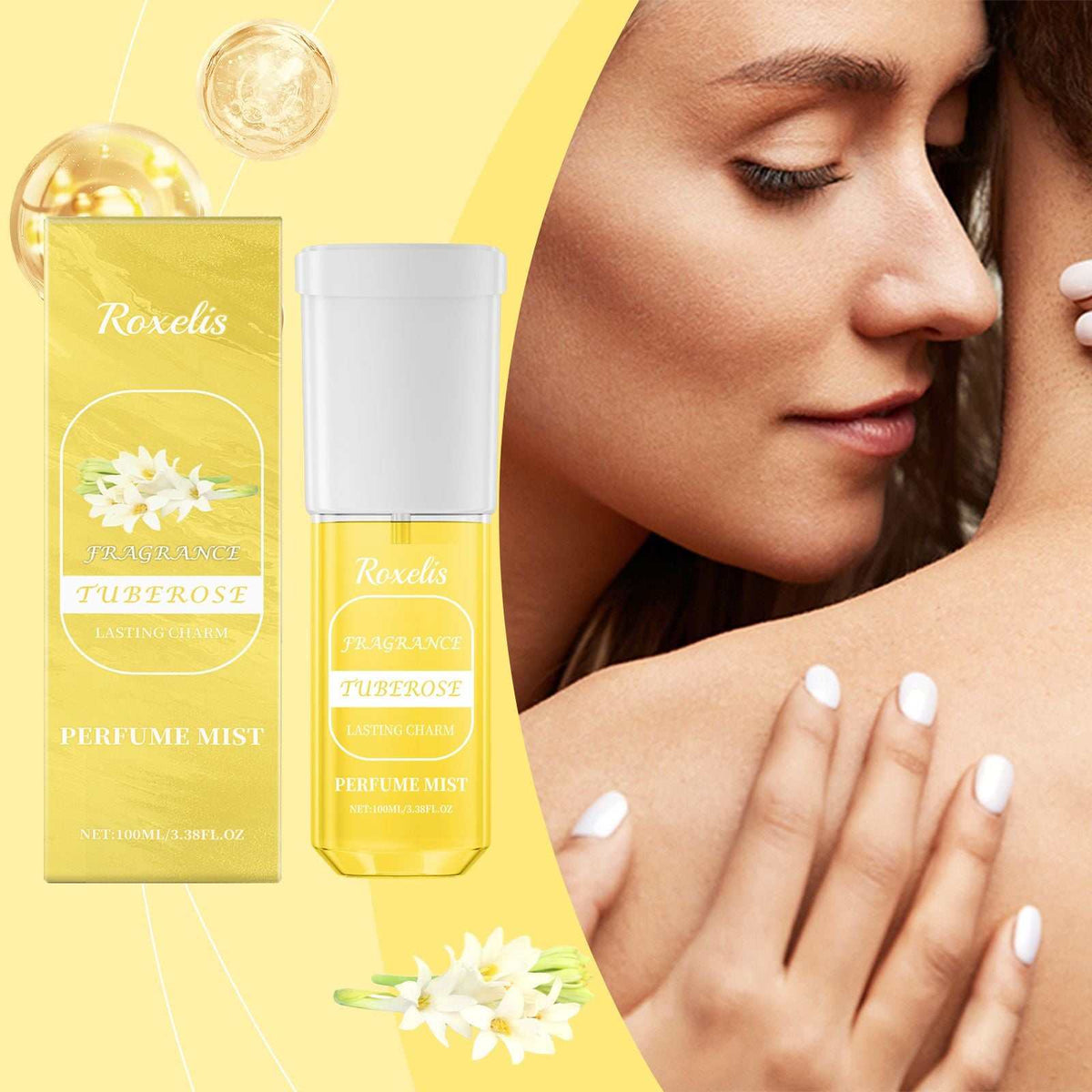 Jasmine Bliss light fresh perfume spray bottle with floral-woody notes