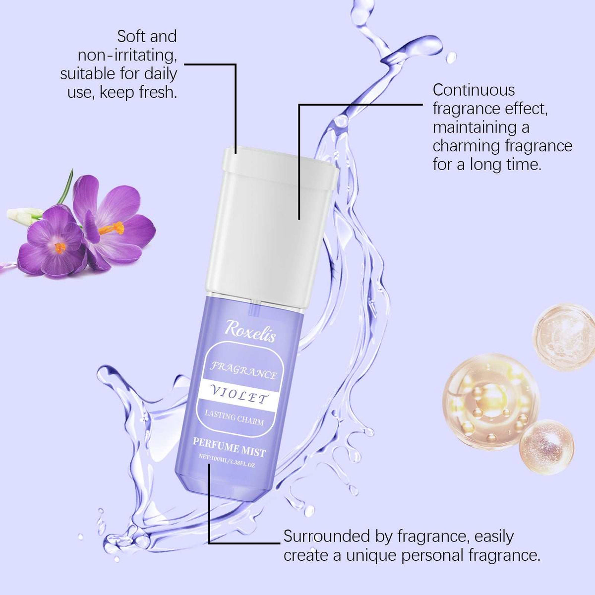 Jasmine Bliss light fresh perfume spray bottle with floral and woody notes