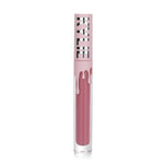 Kylie Cosmetics Matte Liquid Lipstick in muted mauve pink, clear tube with pink cap featuring silver KYLIE text and dripping design.