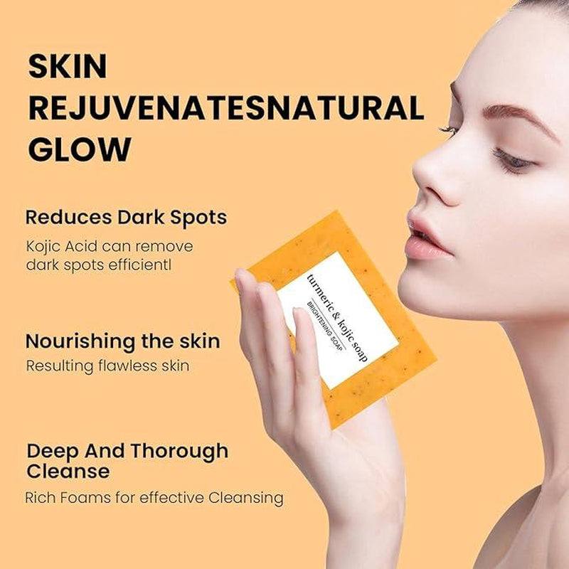 Lemon turmeric kojic acid soap bar for brightening and hydrating skin