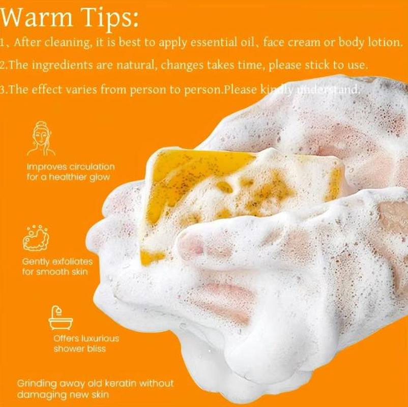 Lemon turmeric kojic acid soap bar for brightening and hydrating skin