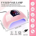 Limegirl Luxe Gel Nail Polish Kit pink UV LED nail lamp with digital timer, USB port, and 18 LEDs for curing gel nails
