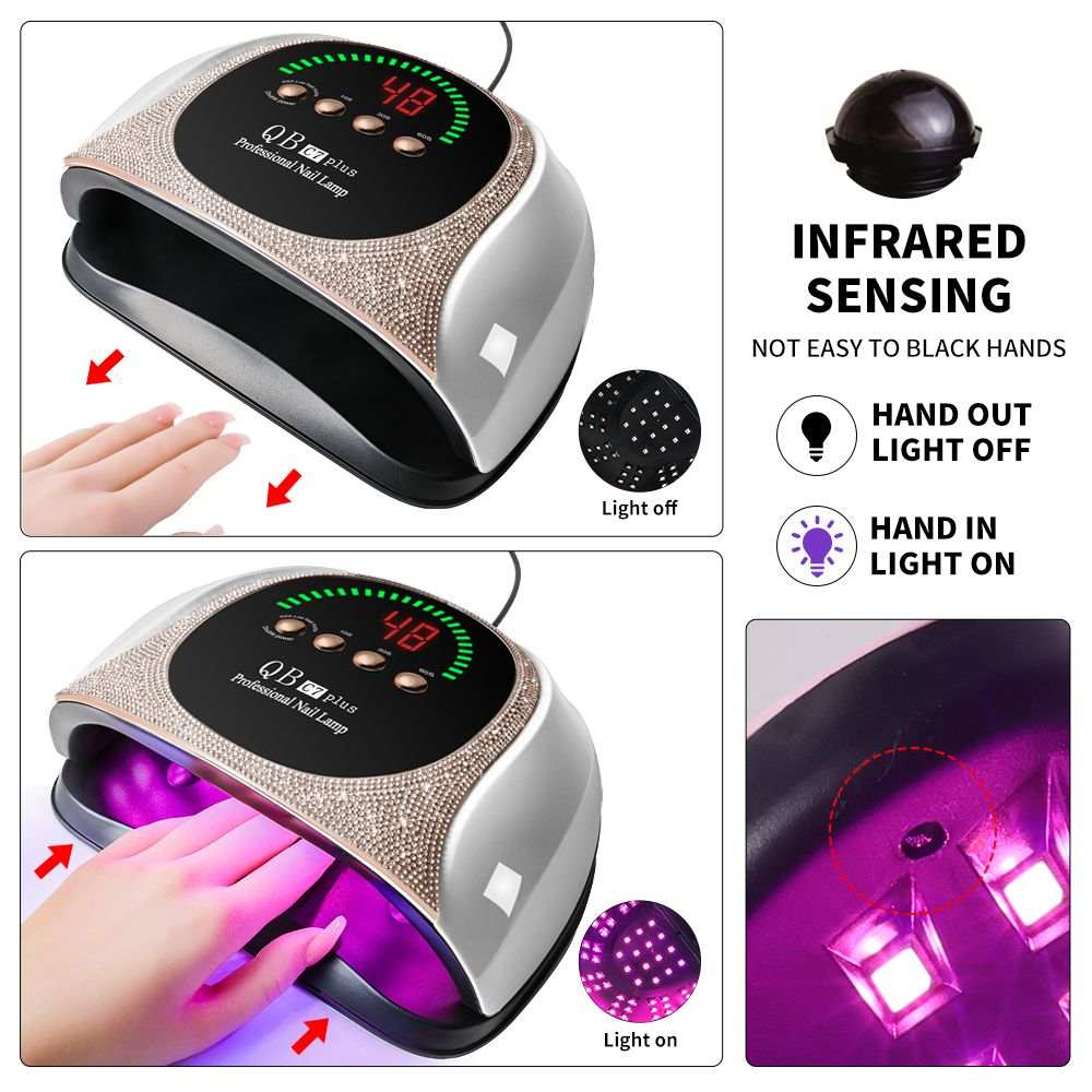 LIMEGIRL UV LED nail lamp with 4 timers and automatic sensor for gel polish drying