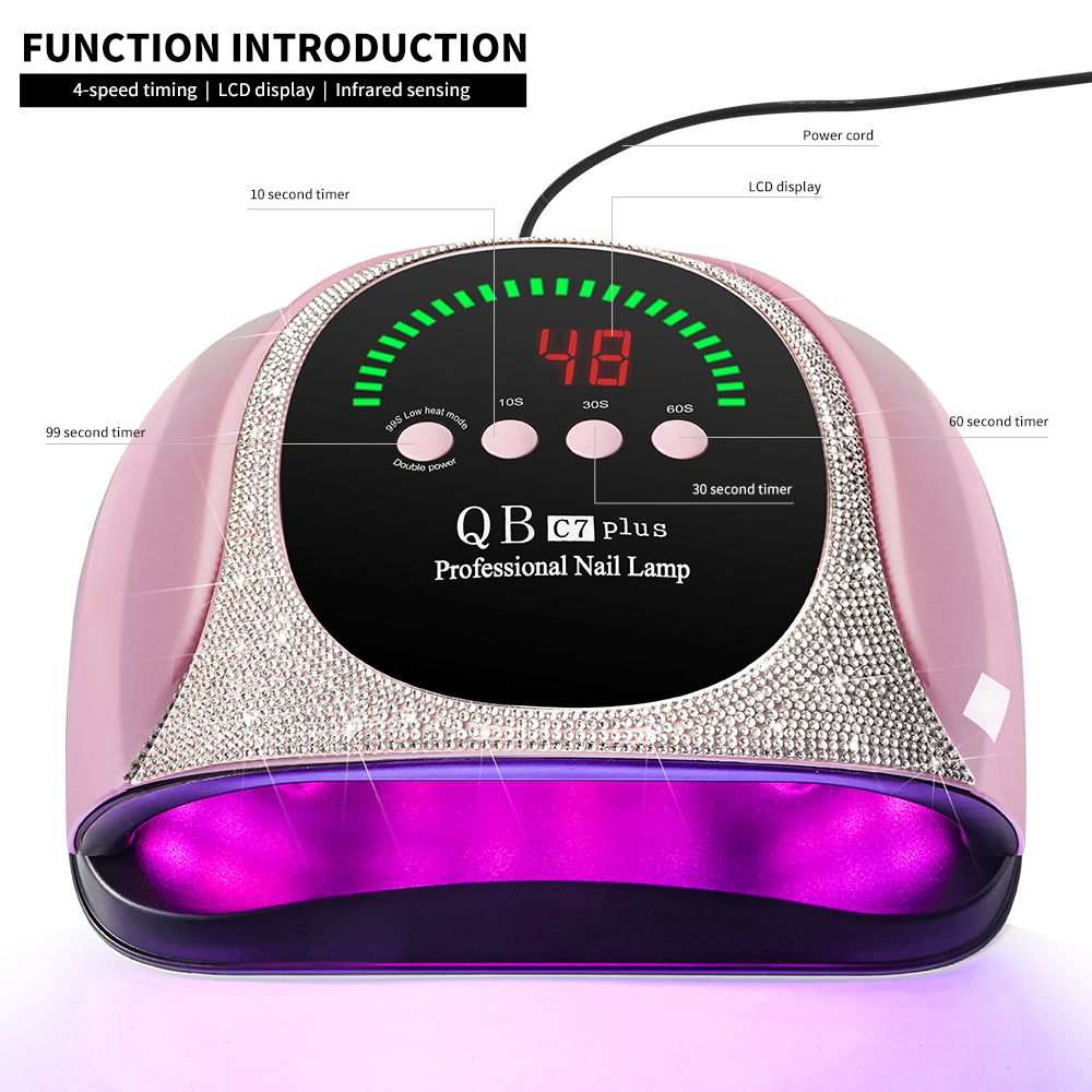 LIMEGIRL UV LED nail lamp with automatic sensor and 4 timers for gel polish drying