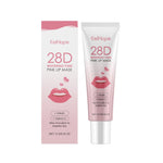 Pink whitening tone lip mask tube and box with lips illustration and Vitamin C, Arbutin for lip care Lip Balm Moisturizes