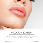 Lip Balm applied on smooth, soft lips with a natural pink shade, highlighting moisture and UV protection benefits