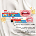 Lip Moisturizer cheilitis cream tube and box with Chinese herbal formula, shea butter, aloe vera, almond oil shown for smooth lips