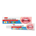 Lip Moisturizer tube and box packaging with red, white, and blue colors featuring Chinese herbal formula and smooth lips graphics