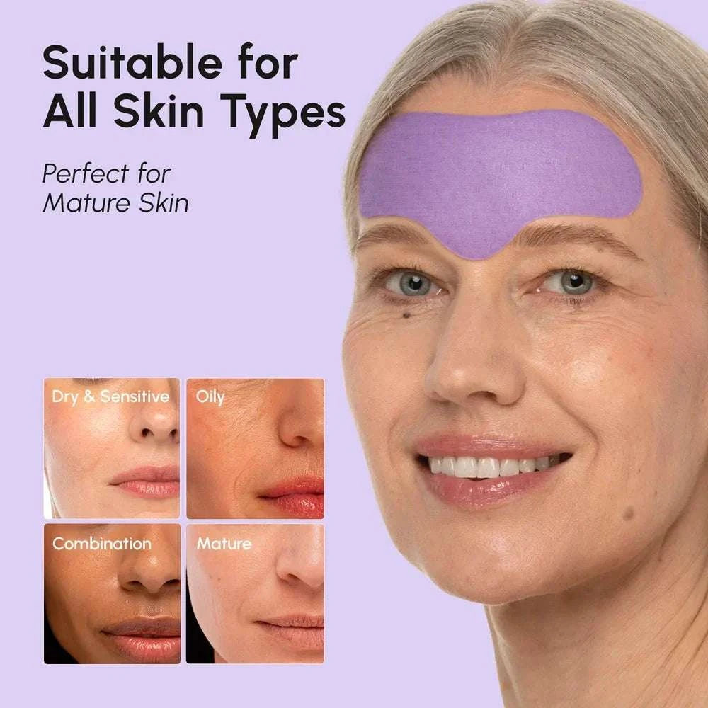 Marée forehead wrinkle patches with hydrogel anti-aging formula on skin