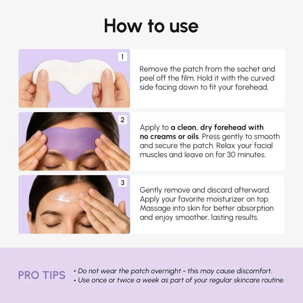 Marée forehead wrinkle patches with hydrogel anti-aging formula for smoother skin