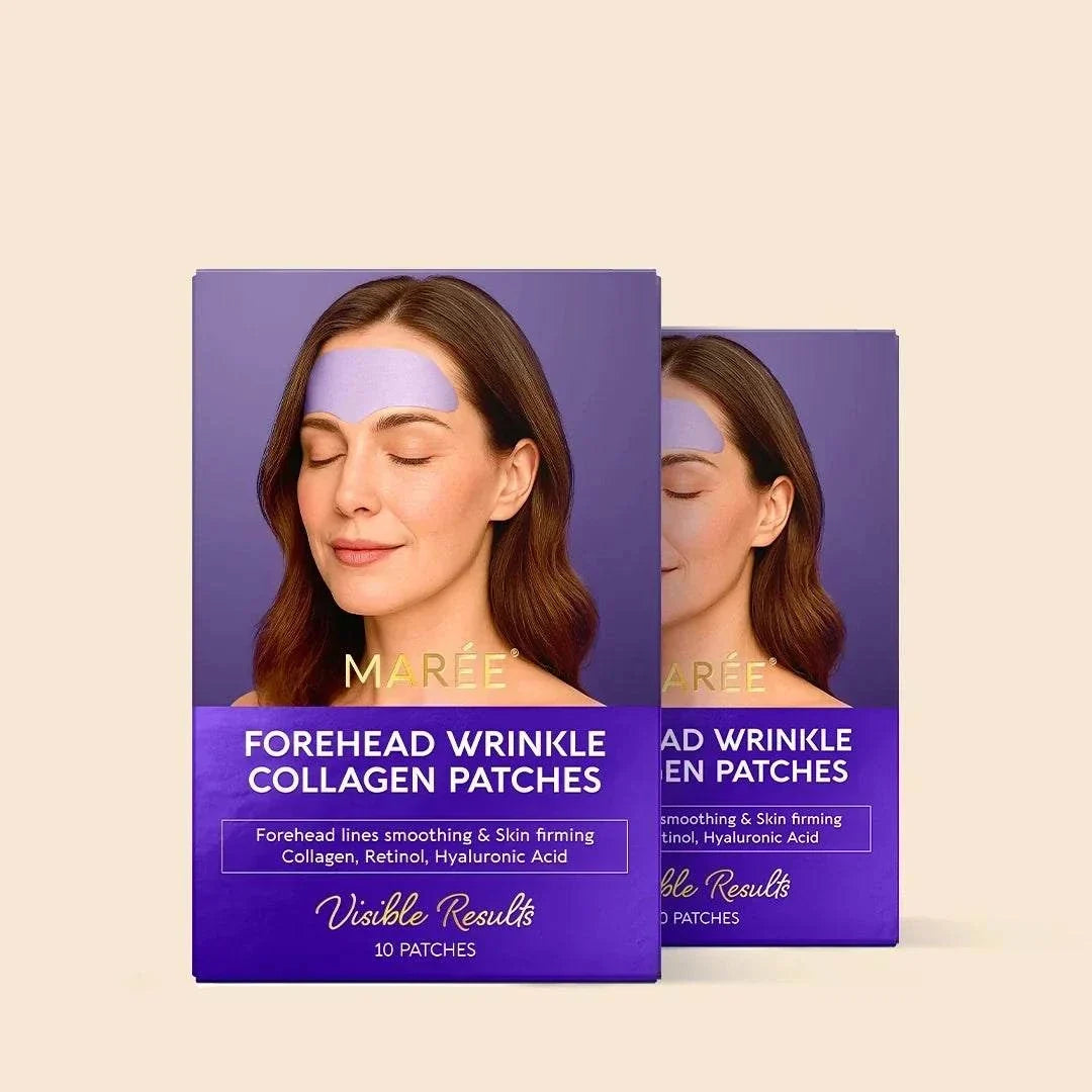 Marée forehead wrinkle patches with hydrogel anti-aging formula on skin
