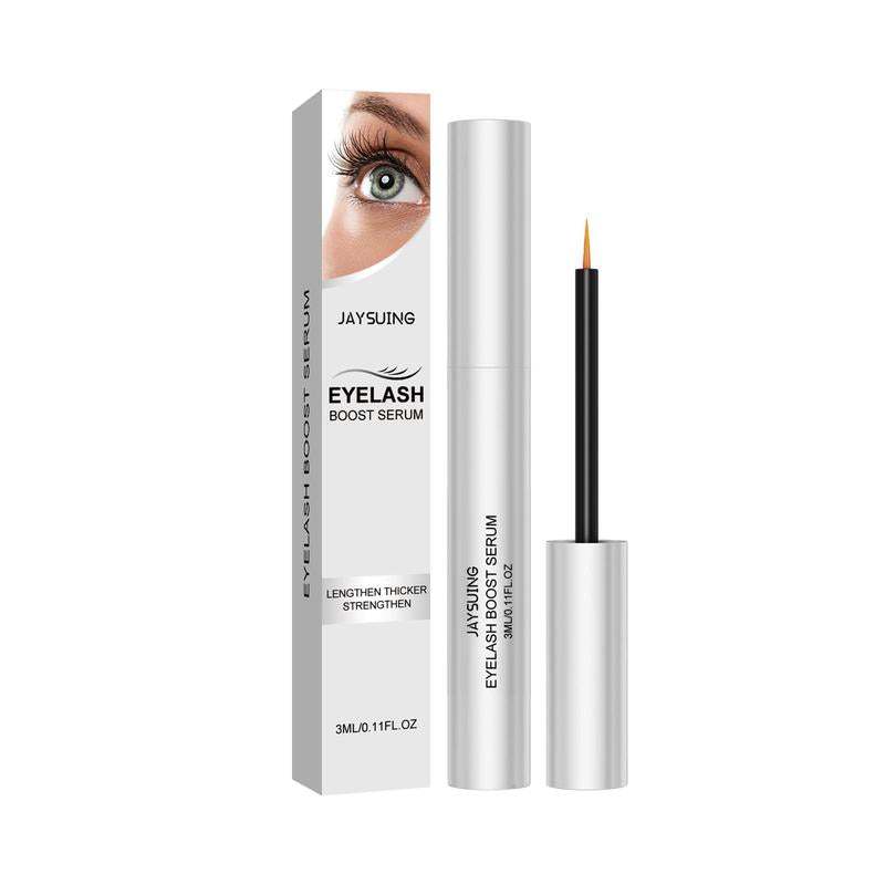 Natural eyelash growth serum bottle with vitamin B and glycerin for fuller lashes