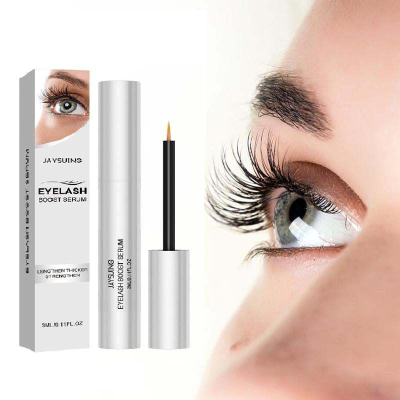 Natural eyelash growth serum bottle with vitamin B and glycerin for fuller lashes