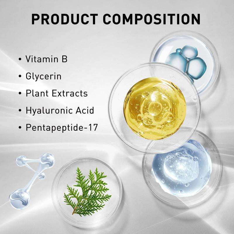 Natural eyelash growth serum bottle with vitamin B and peptides for fuller lashes