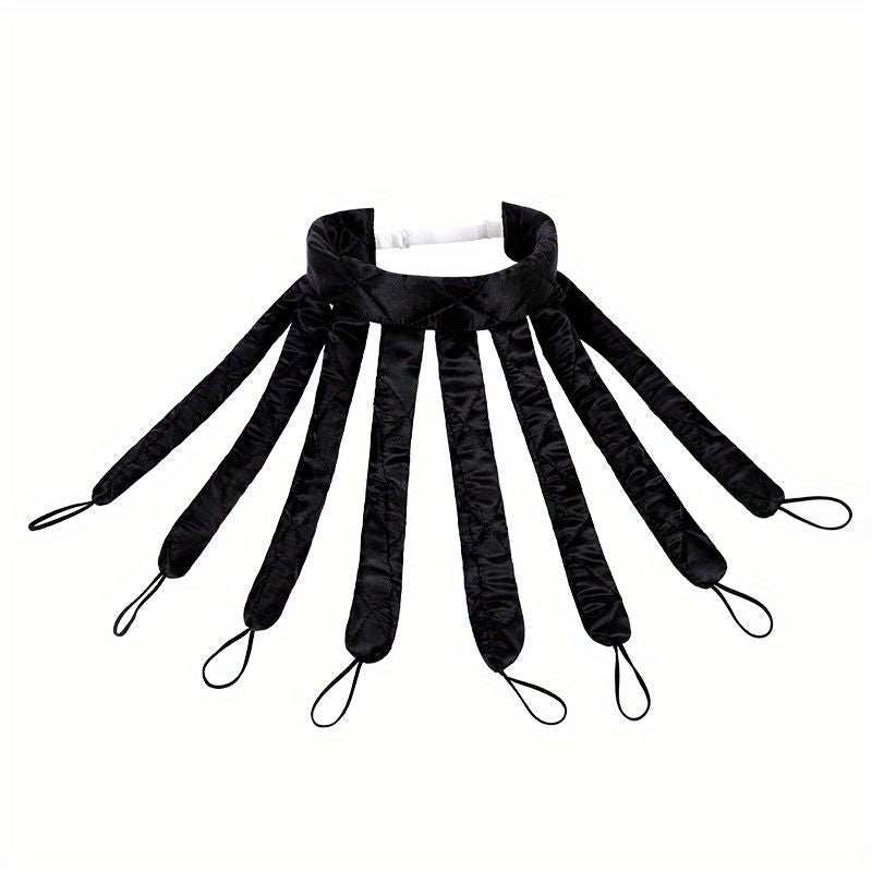 No Heat Soft Octopus Hair Curler made of black soft foam with flexible arms and loops for overnight heatless curls and waves.