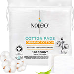 NOLEO reusable makeup remover pads made from 100% organic cotton with resealable storage bag for eco-friendly skincare