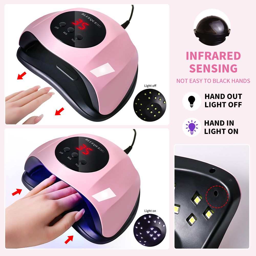 Professional 24 LED UV nail lamp with automatic sensor and 3 timer settings