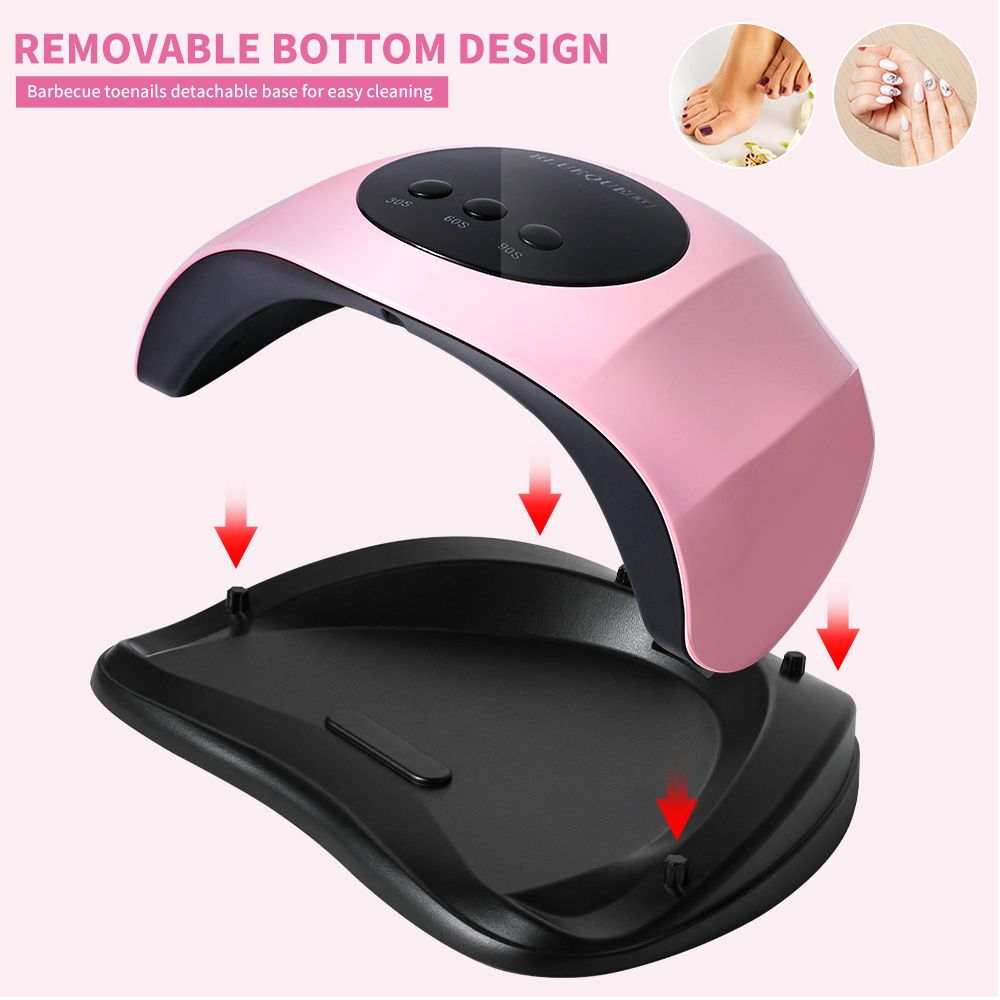 Professional 24 LED UV nail lamp with automatic sensor and timer settings for gel polish drying