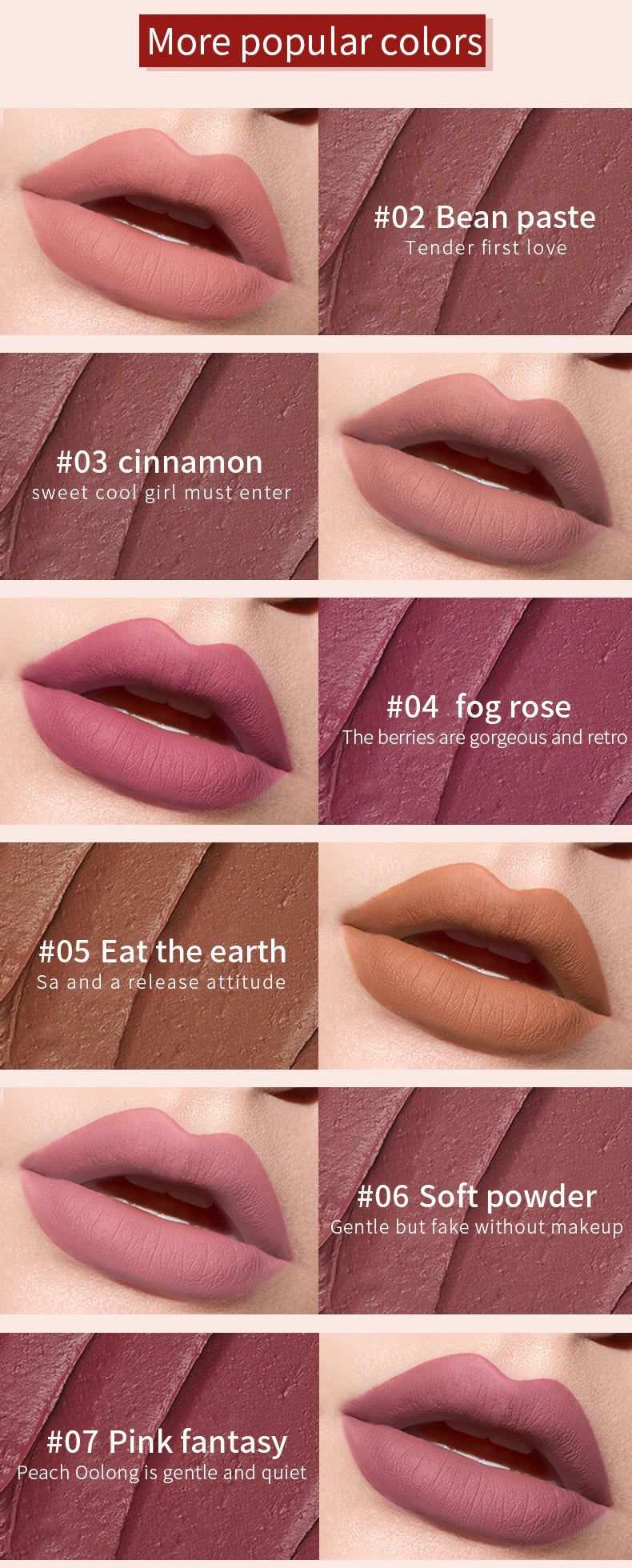 PUDAIER Luxe Air Matte liquid lipstick Soft Powder color 06