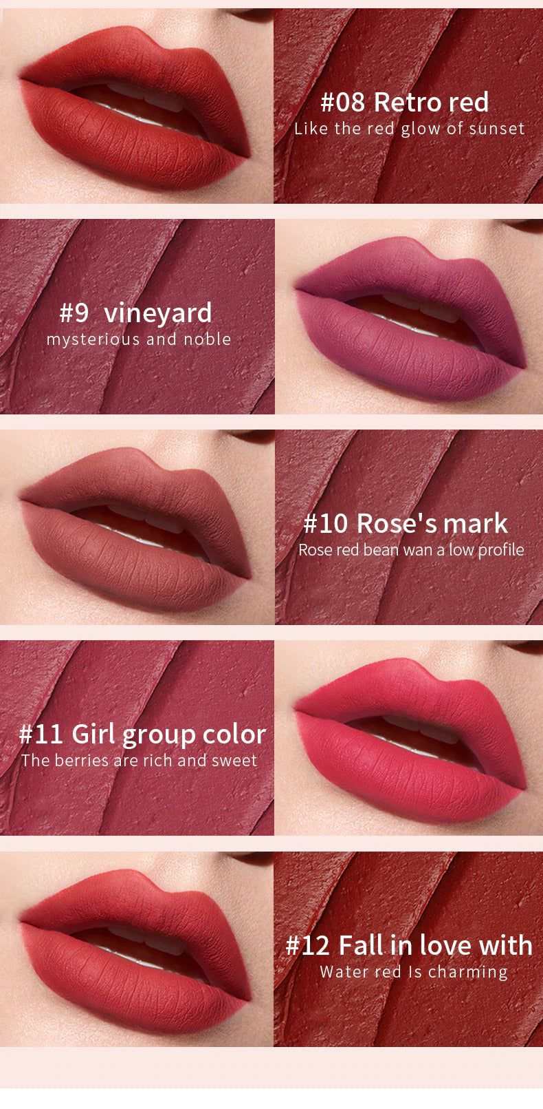 PUDAIER Luxe Air Matte liquid lipstick soft powder color 06