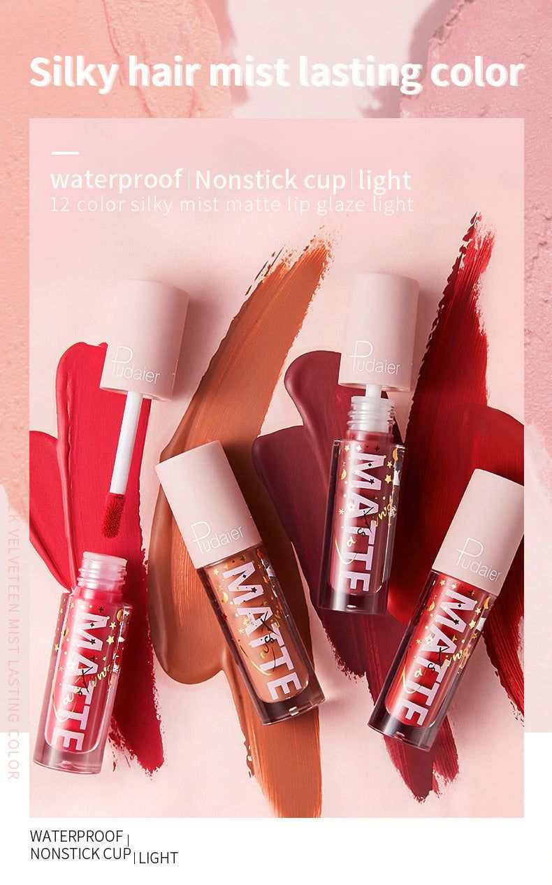 PUDAIER Luxe Air Matte liquid lipstick in soft powder shade 06