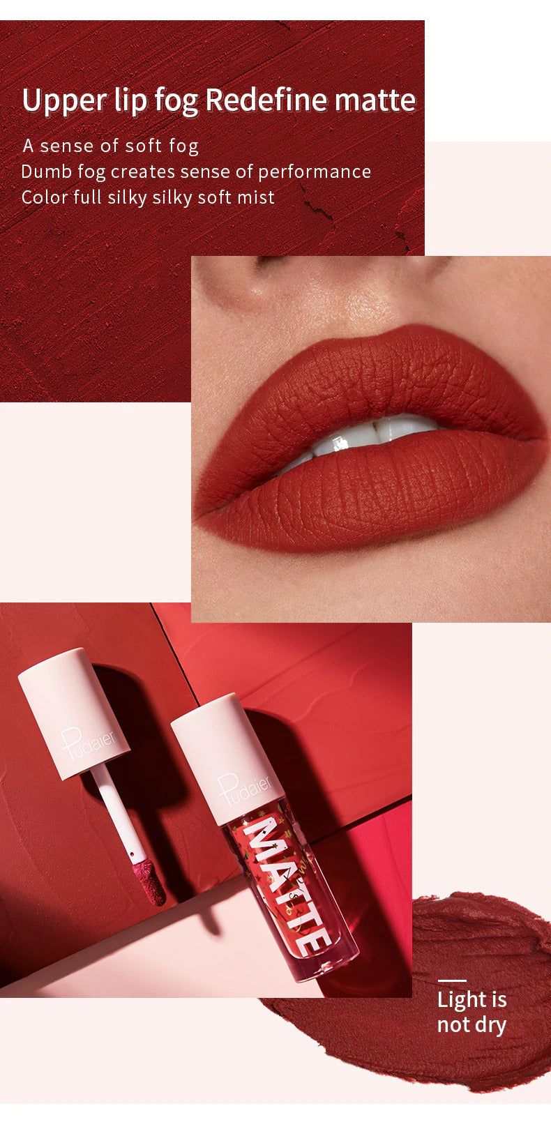 PUDAIER Luxe Air Matte liquid lipstick soft powder color 06