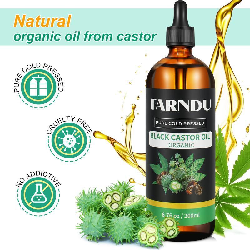 100% pure thick black castor oil for hair growth skin and lashes