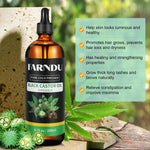 100% pure thick black castor oil for hair growth skin hydration lashes brows