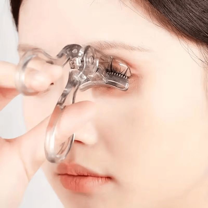 Travel-friendly wide-angle eyelash curler with built-in comb