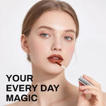 Ultra-Hydrating Lip Gloss in warm amber shade with glossy, smooth finish applied on lips of light-skinned woman