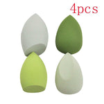 Versatile makeup sponge set with storage case for dry and wet foundation and blush application