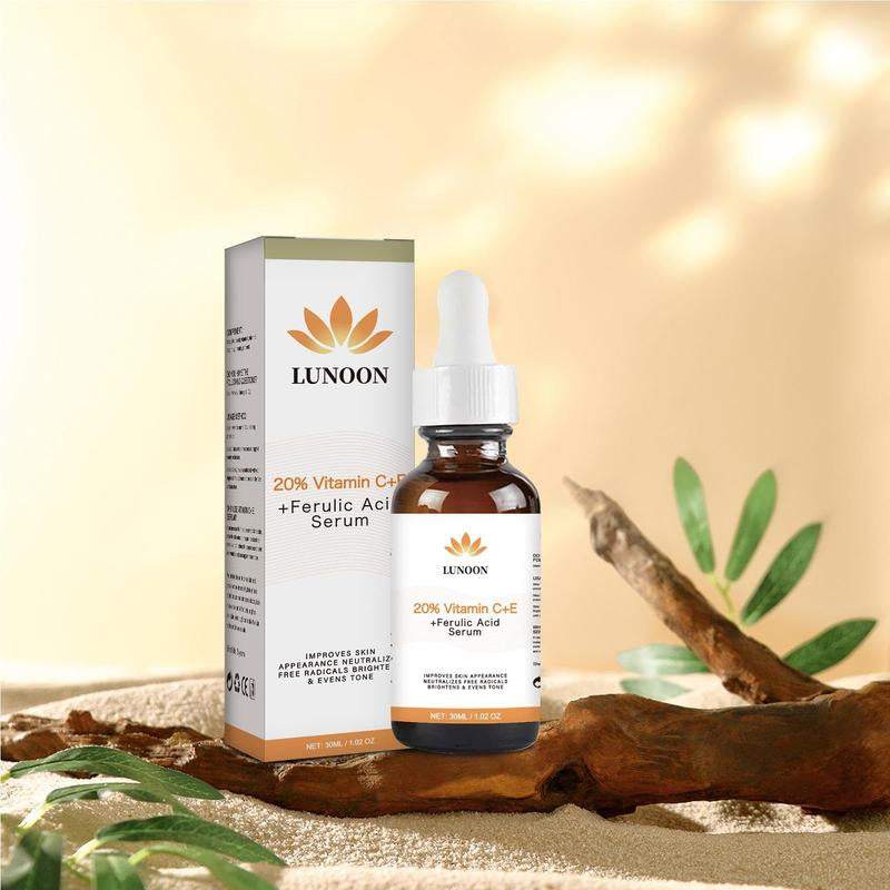 Vitamin C and E brightening facial serum bottle for dark spots and fine lines